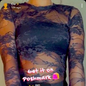 Sheer Lace Long Sleeve Top